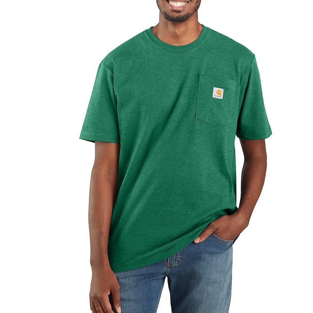 Carhartt Men's Heavyweight Pocket Tee Size XXL - Loose‎ Fit Dark Green